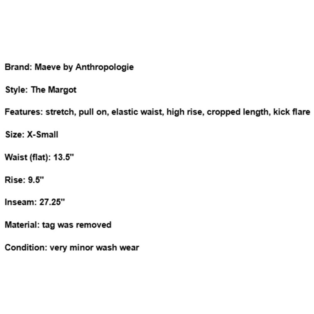 Maeve Anthropologie High Rise Pull On Crop Kick Flare Pants Pink Orange XS Mod - Picture 4 of 4